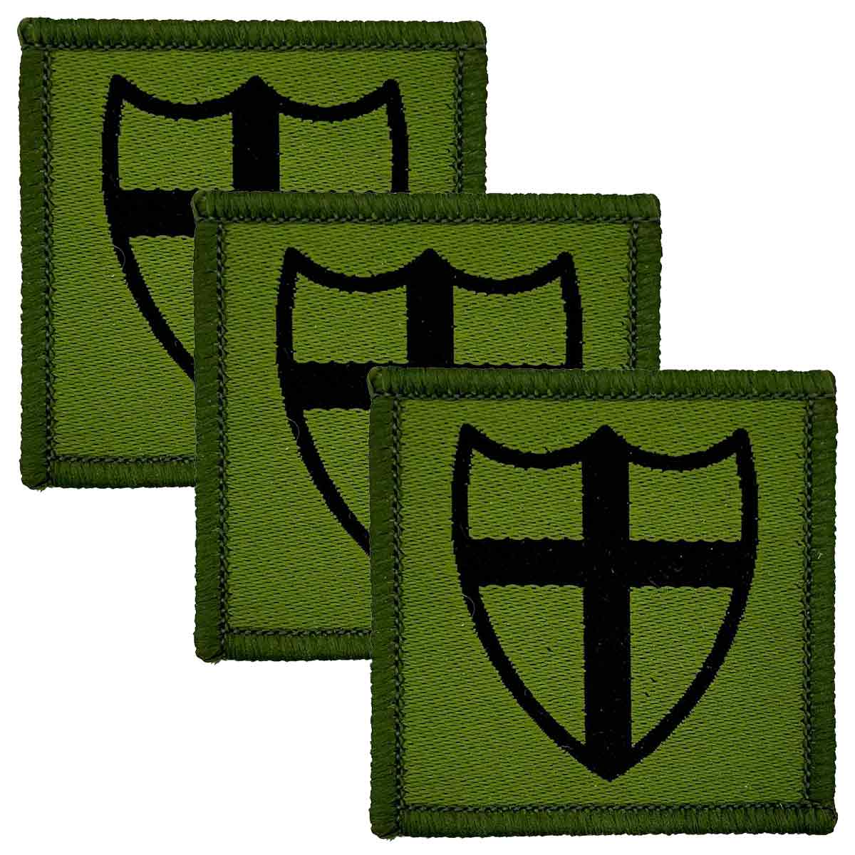 Set of three 8th Force Engineer Brigade TRF Sew On Patches in green and black, ideal for military uniforms and tactical apparel.
