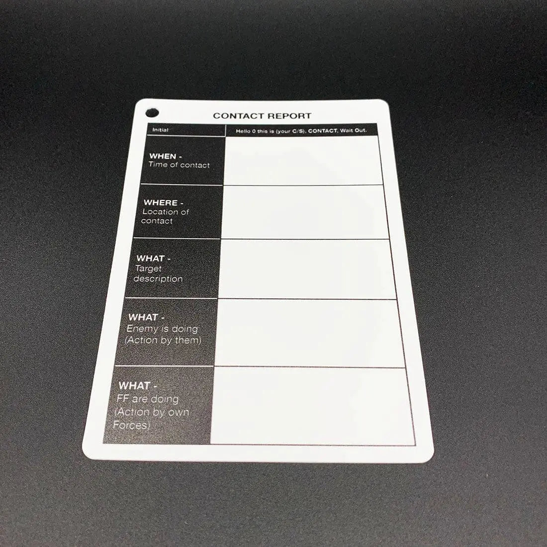 A6 Single Sided Contact Report Battle Card - John Bull Clothing