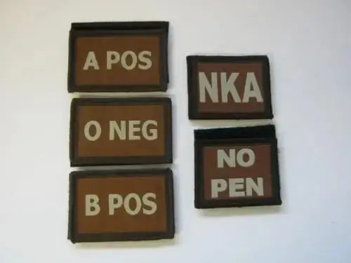 Blood Group Patch in Coyote with Cream Wording (Hook and Loop) - John Bull Clothing