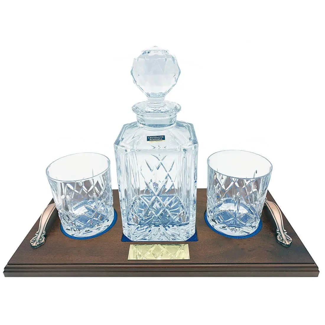 Crystal Whisky Decanter Set with 2 Glasses - John Bull Clothing