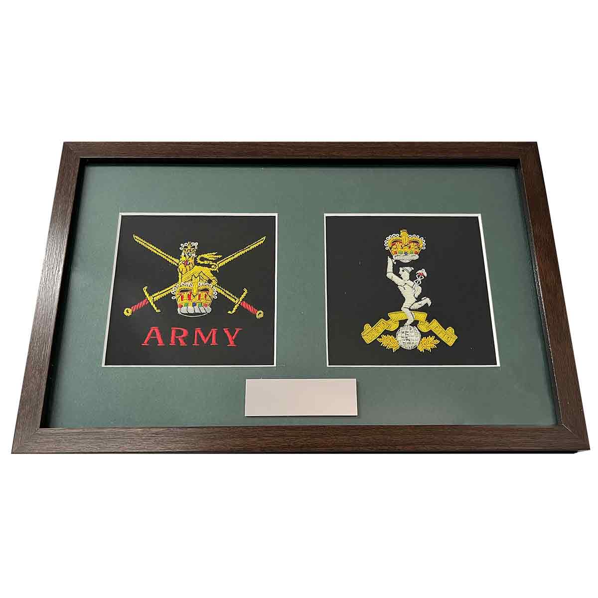Double Frame Army Presentation - British Army Badge and Other - John Bull Clothing
