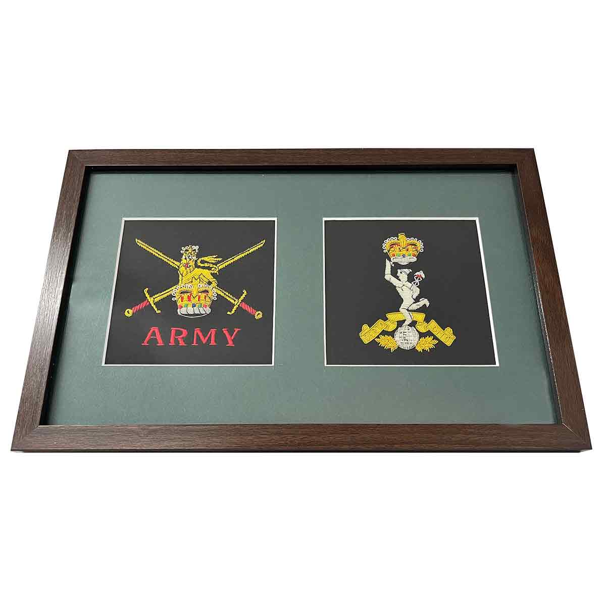 Double Frame Army Presentation - British Army Badge and Other - John Bull Clothing