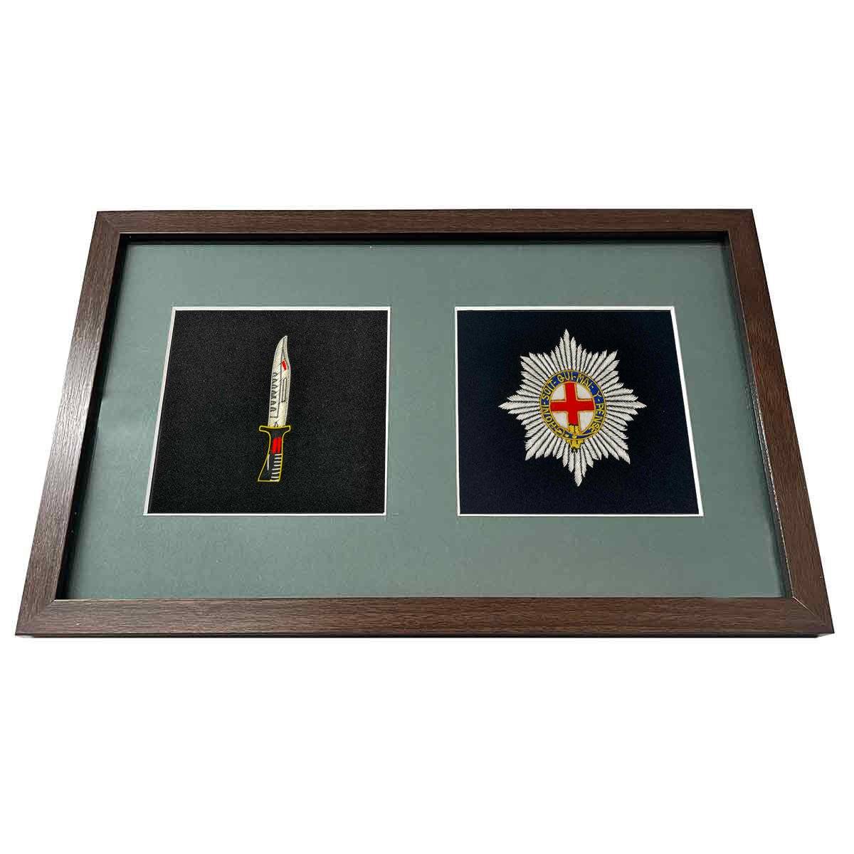 Double Frame Army Presentation - Infantry Badge and Other - John Bull Clothing
