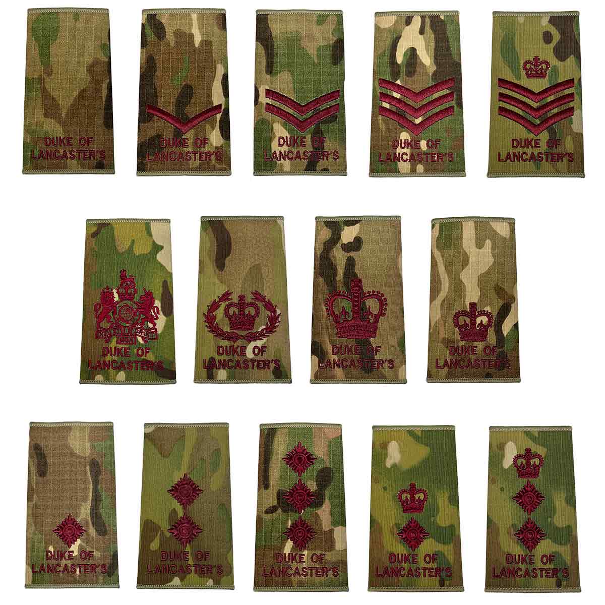 Duke of Lancasters Multicam Rank Slides (Pair) - John Bull Clothing