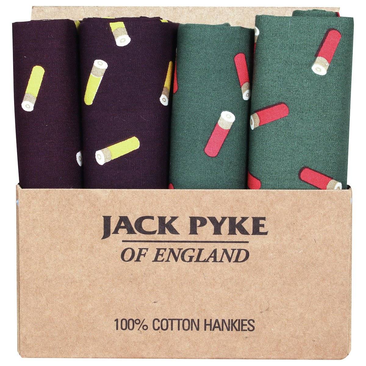 Jack Pyke 4 Pack Cotton Hankies Cartridge Design - John Bull Clothing