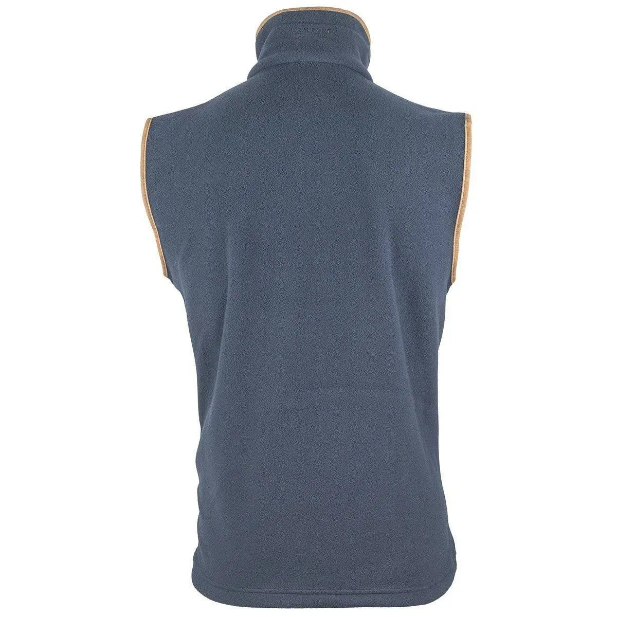 Back view of navy Jack Pyke Countryman Fleece Gilet showing high collar and clean design, suitable for outdoor layering and casual wear.