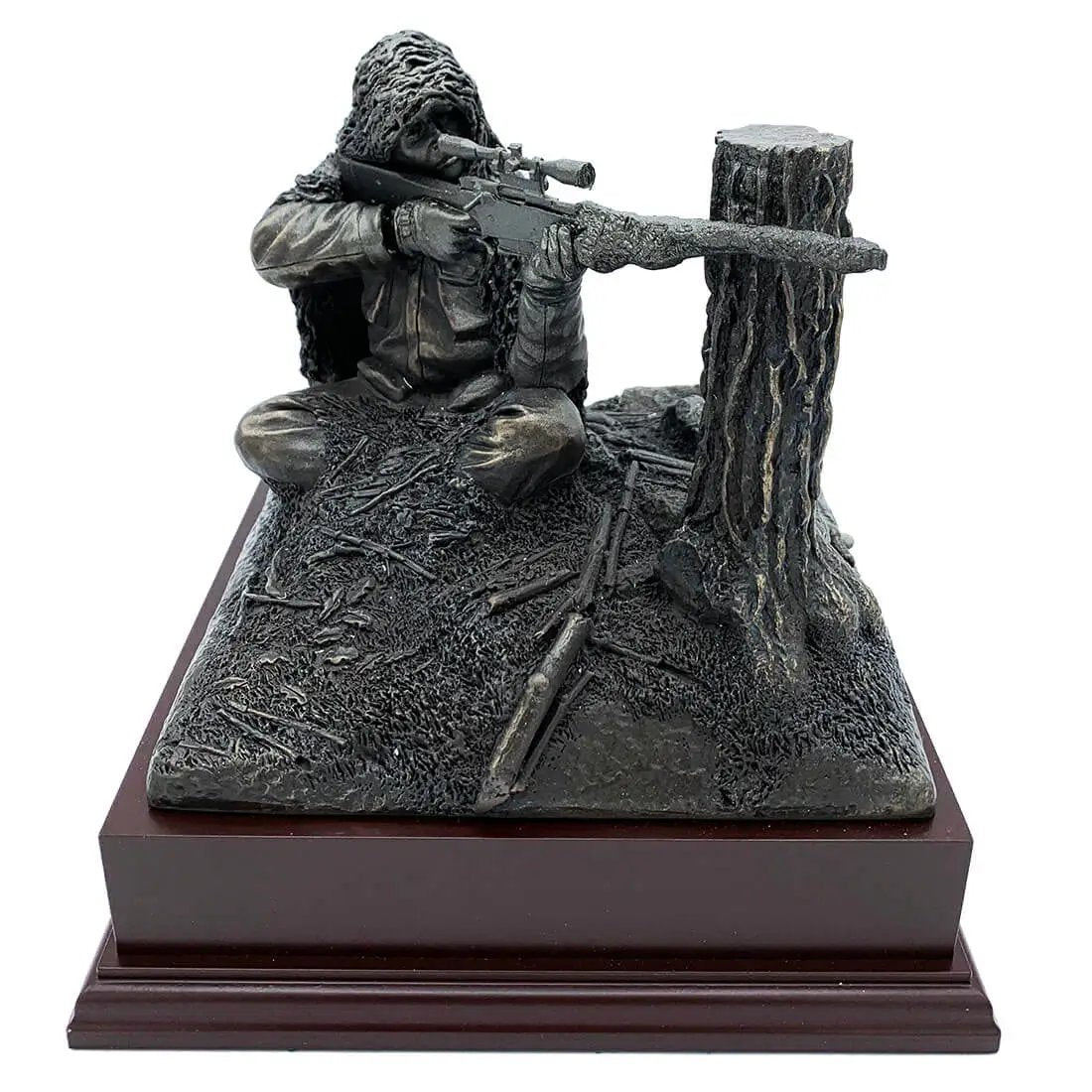 Kneeling Sniper Bronze Resin Figurine - John Bull Clothing