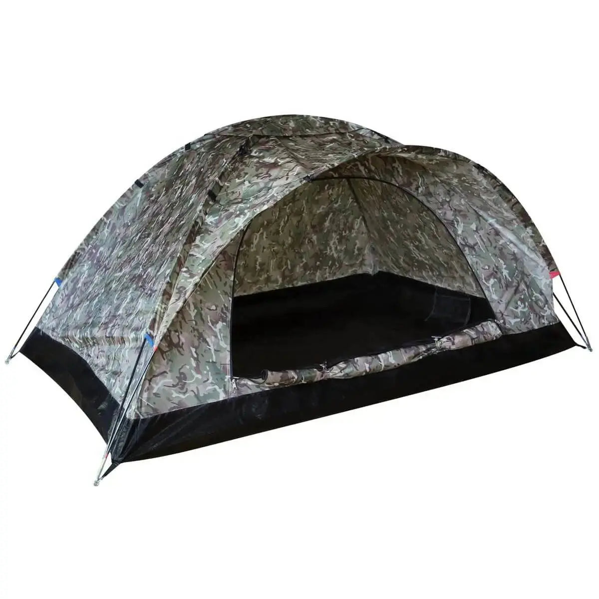 Kombat Ranger 2 Person Tent Domed Single Skin in multicam pattern, ideal for camping and hiking with compact, lightweight design.