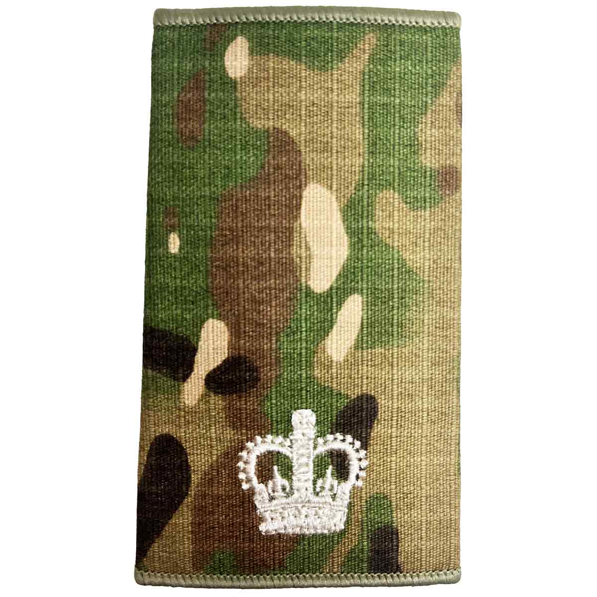 Multicam Rank Slide with single ivory crown, indicating colonel rank, MOD specification Cordura slide by John Bulls.