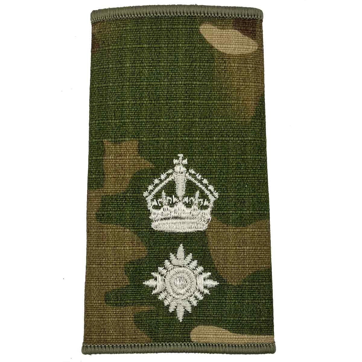 Multicam Rank Slide with crown and ivory star, indicating lieutenant colonel rank, MOD specification by John Bulls.