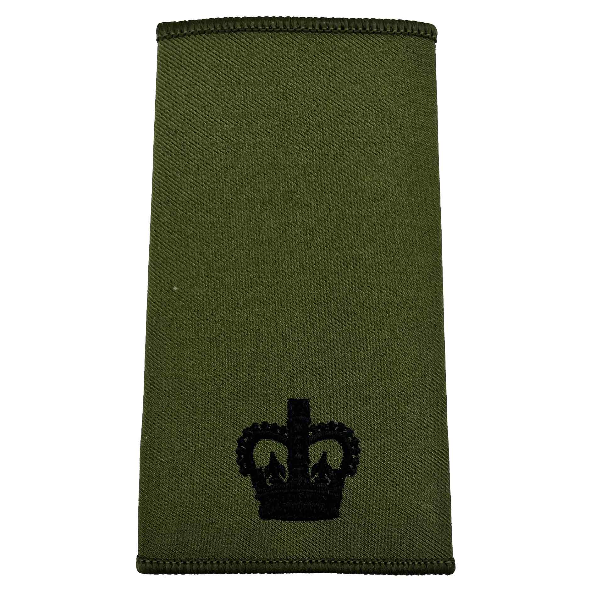 Olive Green Rank Slides with Black Embroidery (Pair) - John Bull Clothing