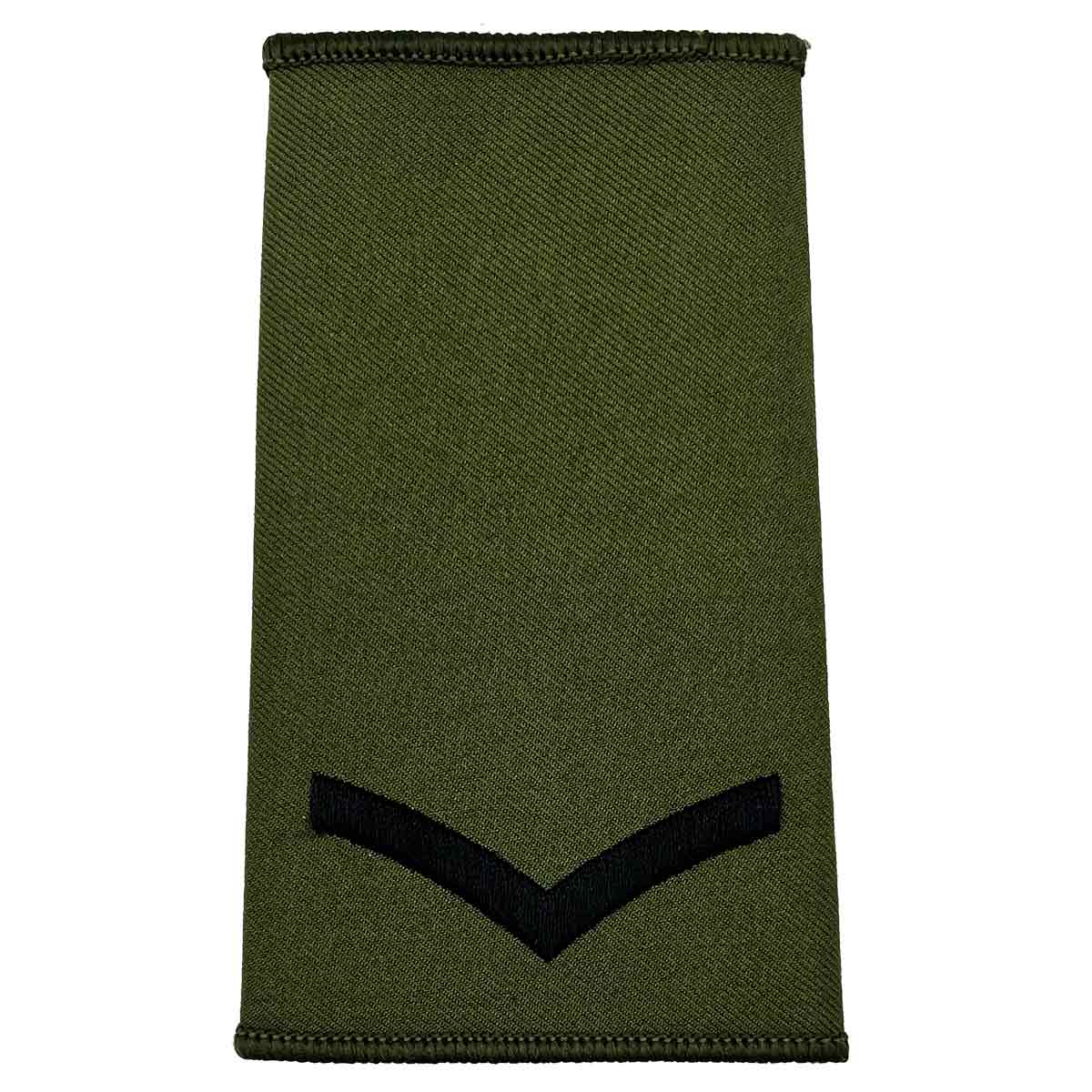 Olive Green Rank Slides with Black Embroidery (Pair) - John Bull Clothing