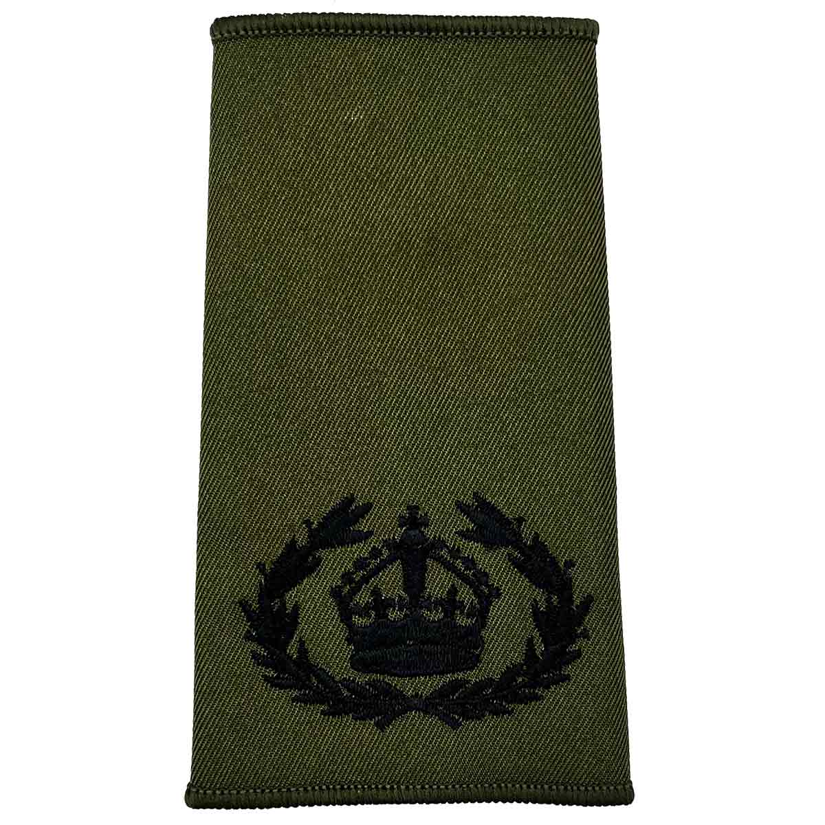 Olive Green Rank Slides with Black Embroidery (Pair) - John Bull Clothing