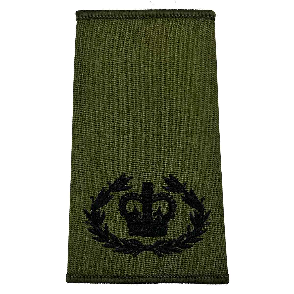 Olive Green Rank Slides with Black Embroidery (Pair) - John Bull Clothing