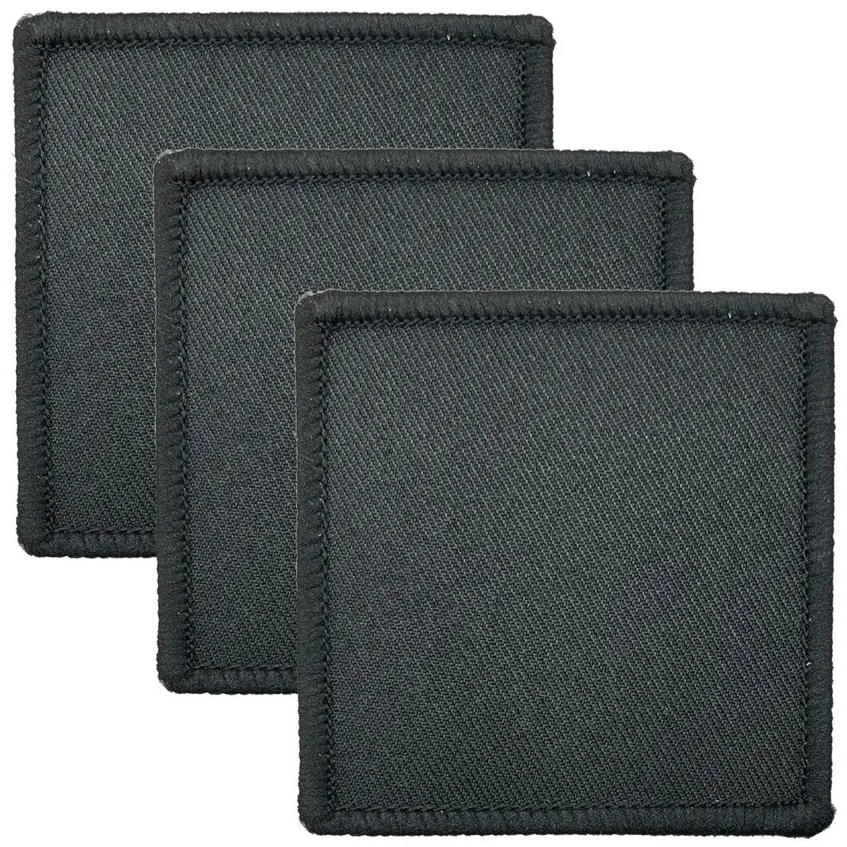 Set of three black Para DZ TRF 6cm x 6cm patches with hook & loop backing, regulation military uniform patches.
