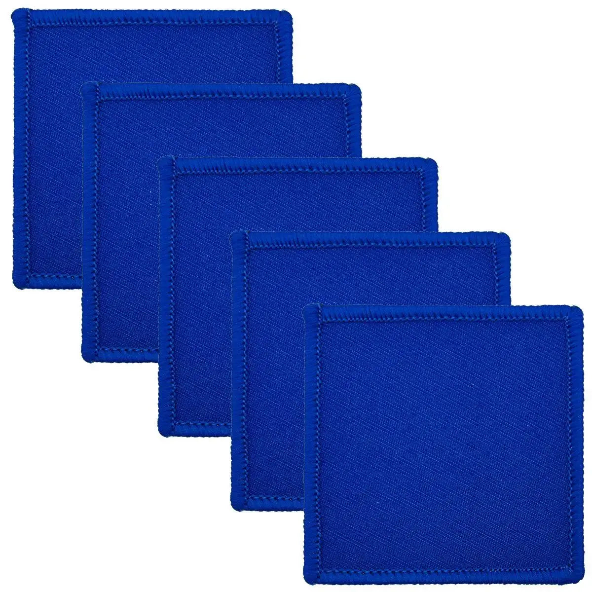 Set of five blue Para DZ TRF 6x6cm iron or sew on patches, regulation pattern flashes for Parachute Regiment uniforms.