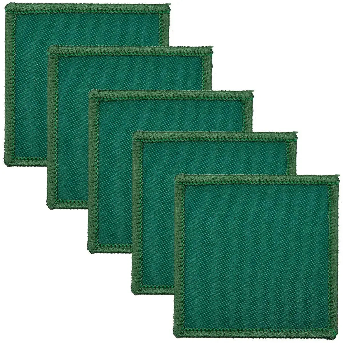 Set of five green Para DZ TRF 6x6cm iron or sew on patches, regulation tactical flashes for military uniforms.