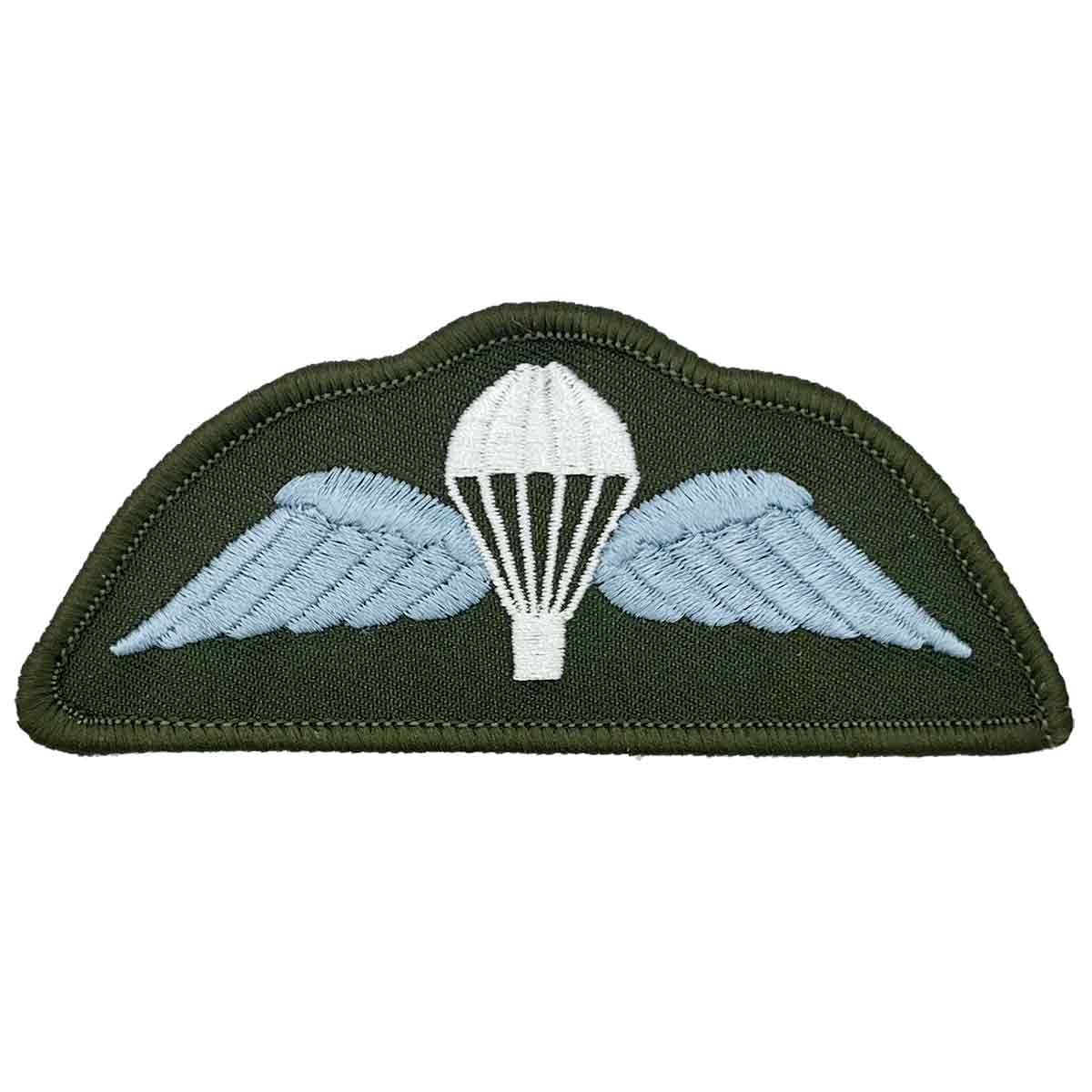 Single light blue Parachute Regiment Wings Flash patch, iron or sew on, regulation TRF for military clothing use.