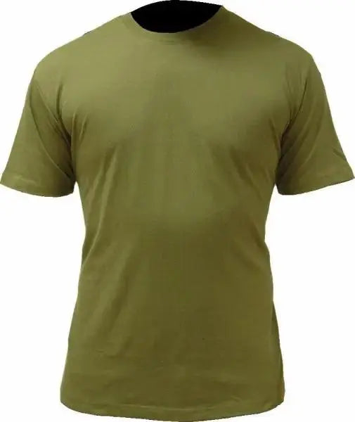 Plain Cotton Army T-Shirt Olive Green by John Bull Clothing, short-sleeve unisex top ideal as a Soldier '95 base layer in durable brushed cotton.