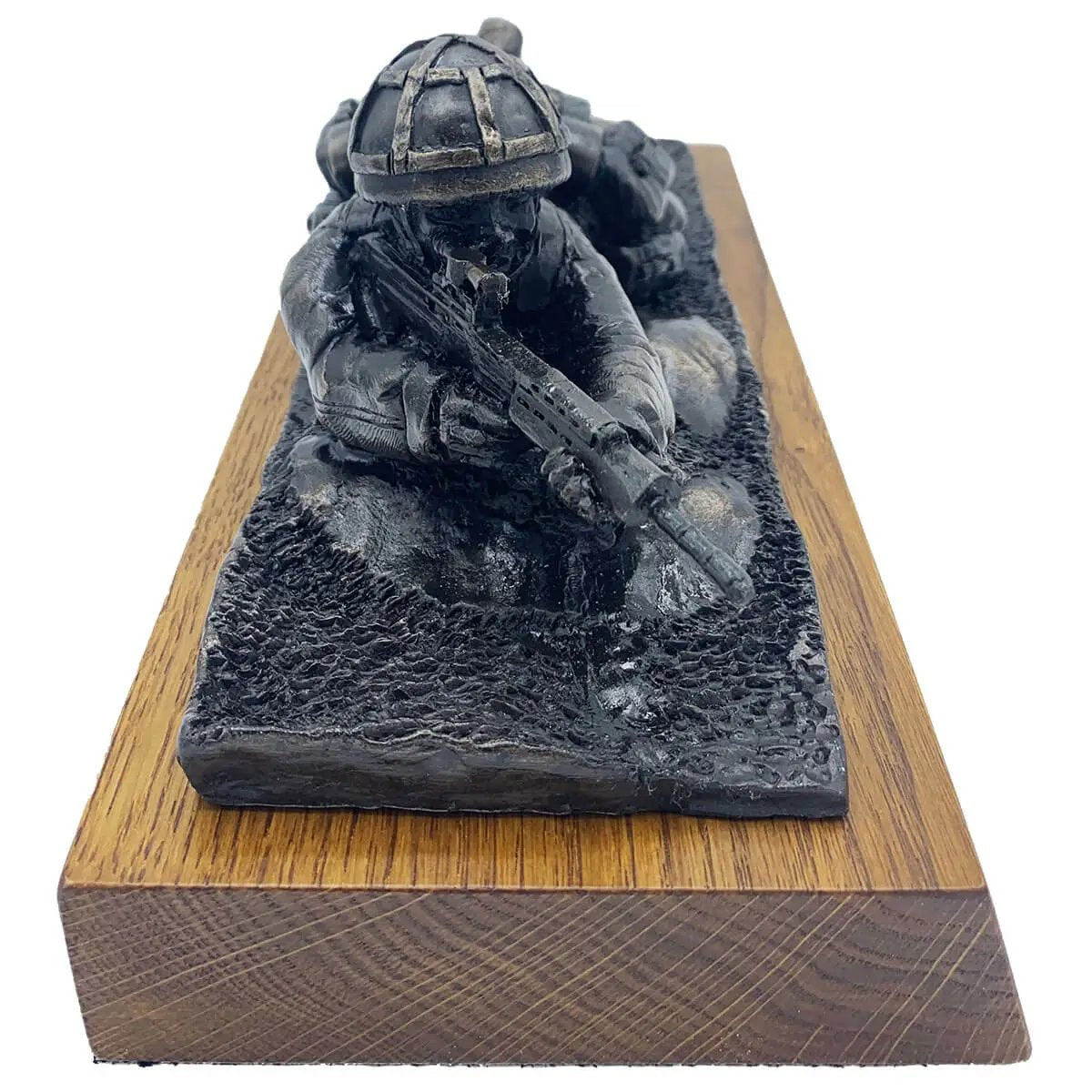 Prone Soldier with SA80 Bronze Resin Statue - John Bull Clothing