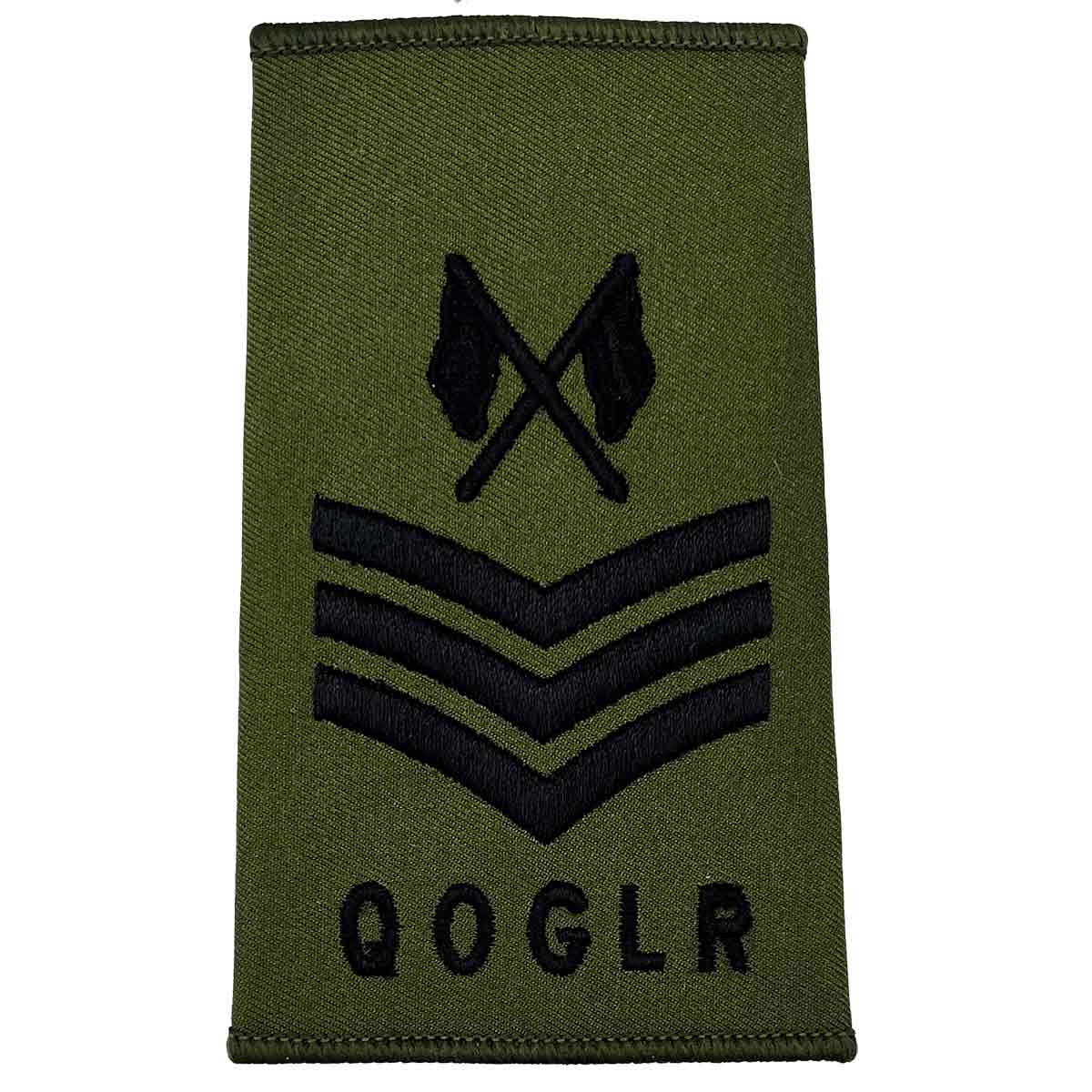 Queens Own Gurkha Logistics Regiment Olive Green Rank Slides (Pair) - John Bull Clothing