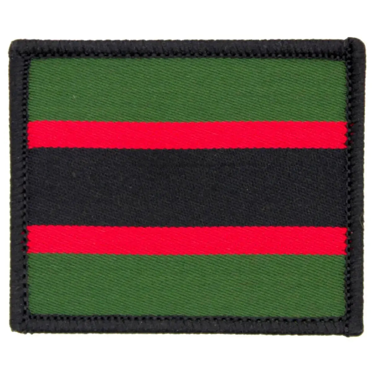 Single Rifles Regiment TRF badge with MoD approved colors, overlocked border, and hook & loop backing for easy attachment.
