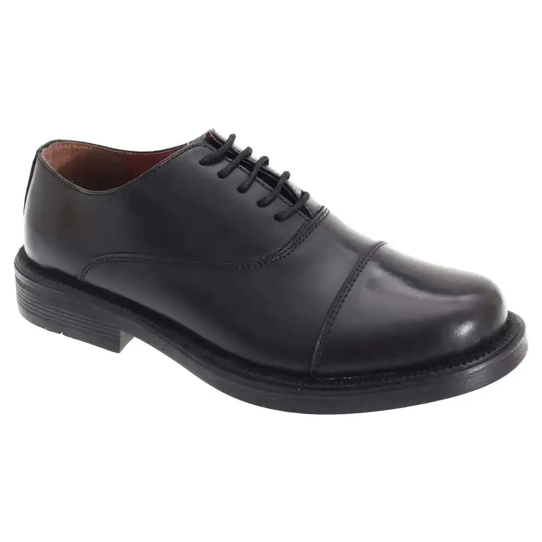Scimitar Mens Capped Oxford Cadet Parade Black Shoe - John Bull Clothing