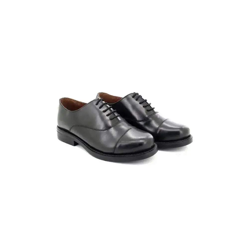 Scimitar Mens Capped Oxford Cadet Parade Black Shoe - John Bull Clothing