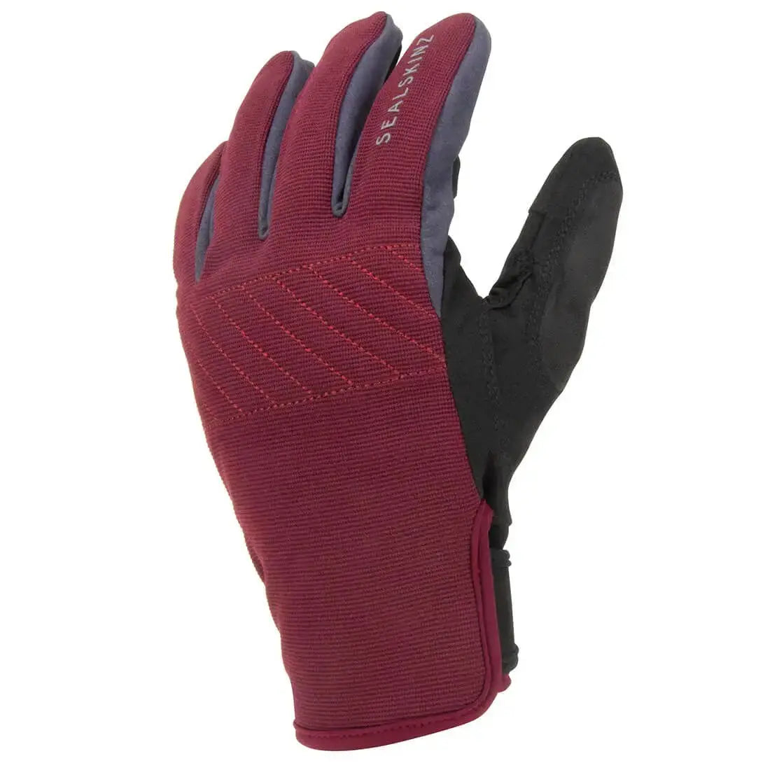 Red Sealskinz Waterproof All Weather Glove with Fusion Control. Ensures waterproof protection, breathability, and grip for all-weather performance.