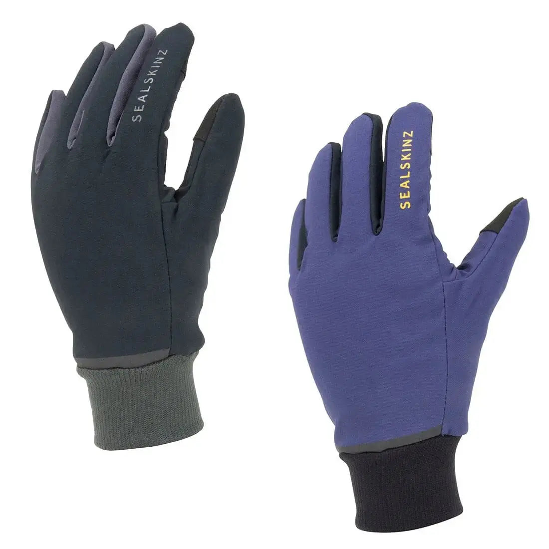 Sealskinz Waterproof All Weather Glove with Fusion Control in black and blue, designed for wet conditions with a lightweight, breathable fit.