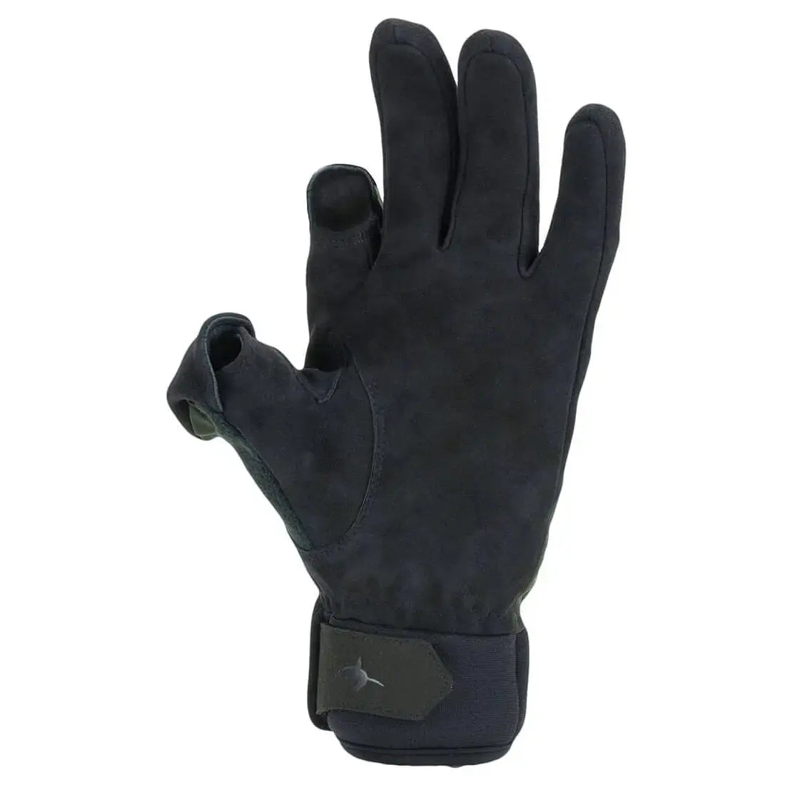 Sealskinz Stanford Waterproof All Weather Sporting Glove with a black palm grip and foldable trigger finger, perfect for shooting and outdoor activities.