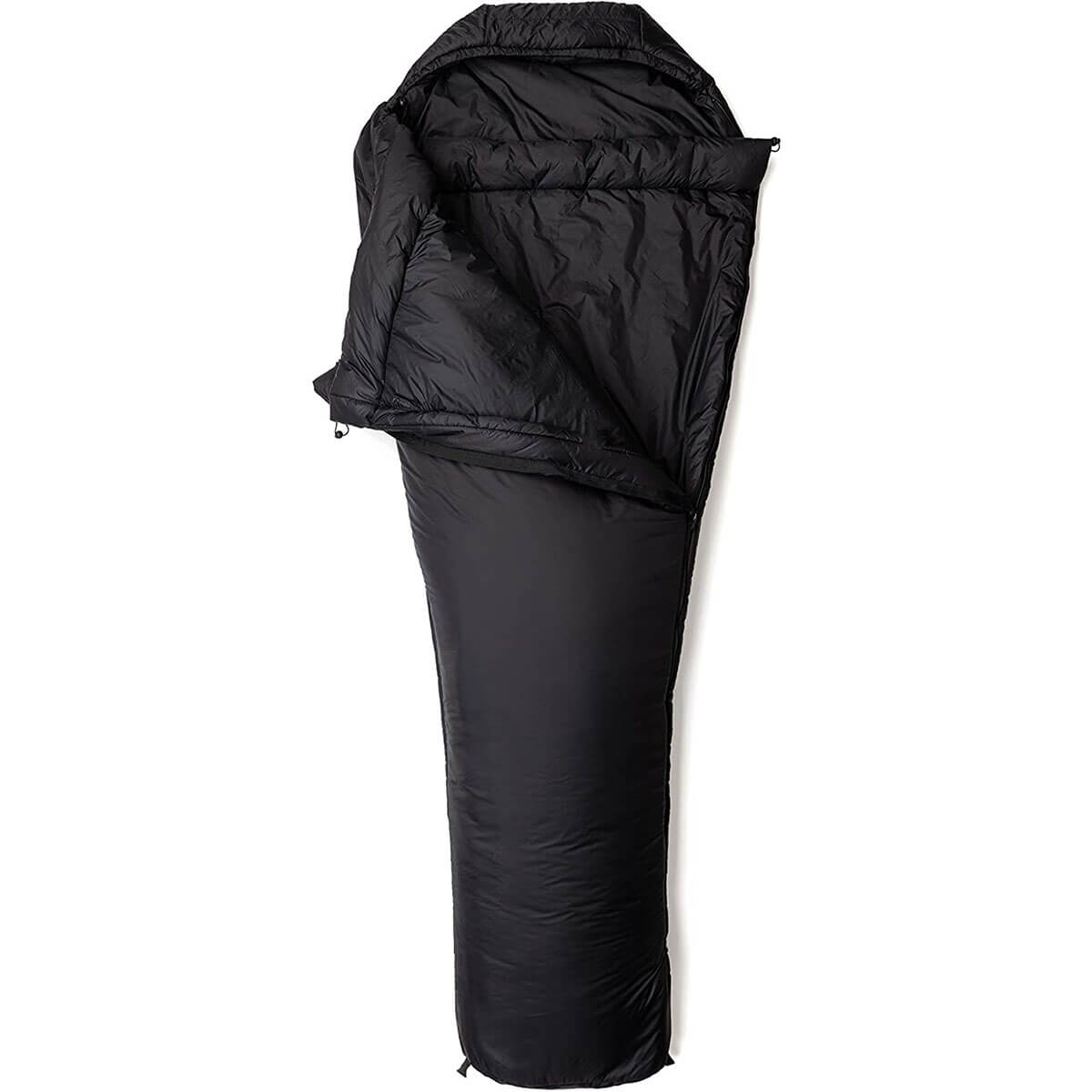 Black Snugpak Softie 10 Harrier Sleeping Bag featuring insulated design and mummy shape for maximum warmth during outdoor adventures.