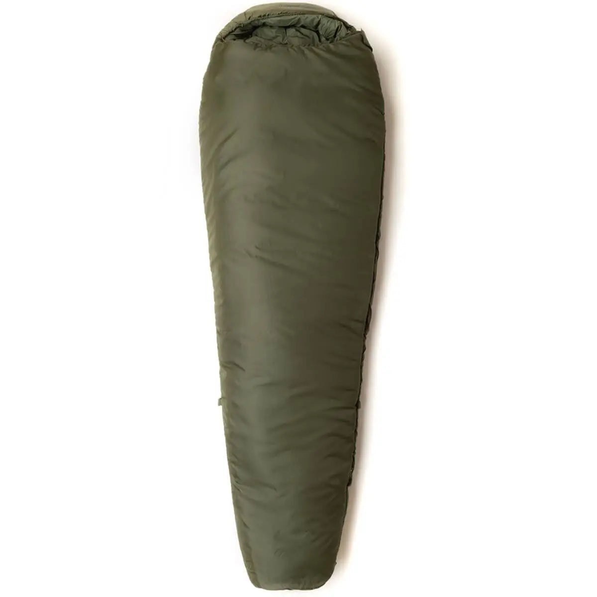 Back view of Snugpak Softie Elite 4 Sleeping Bag Olive Green showing full-length insulation and tapered foot design for thermal efficiency.