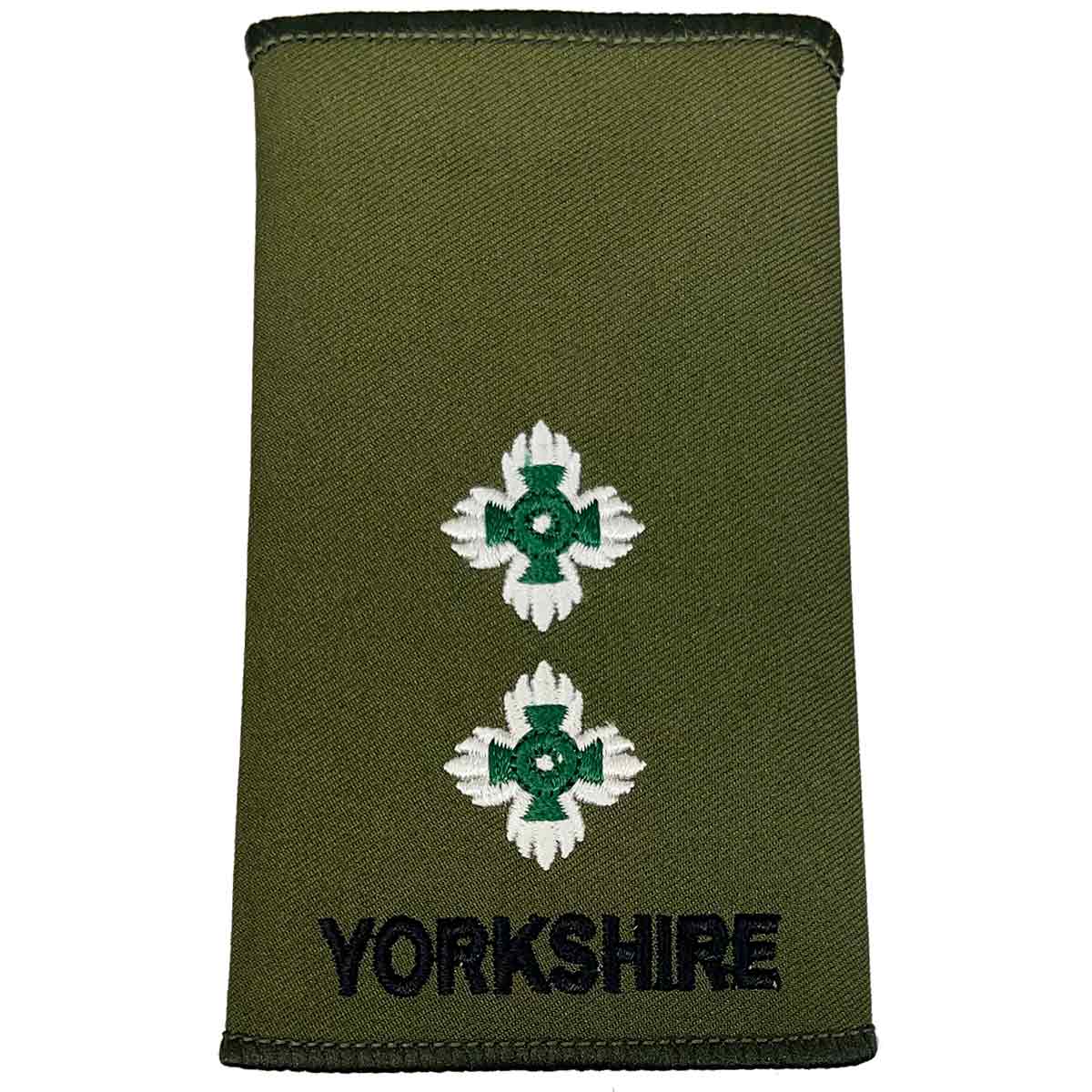 Yorkshire Regiment Olive Green Rank Slides (Pair) - John Bull Clothing