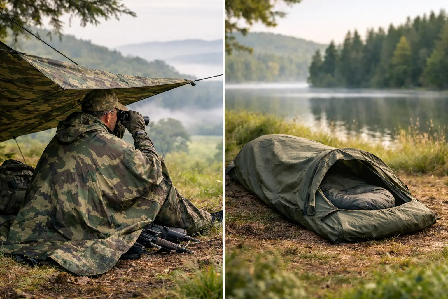 Military Poncho vs Bivvy Bag for Field Use