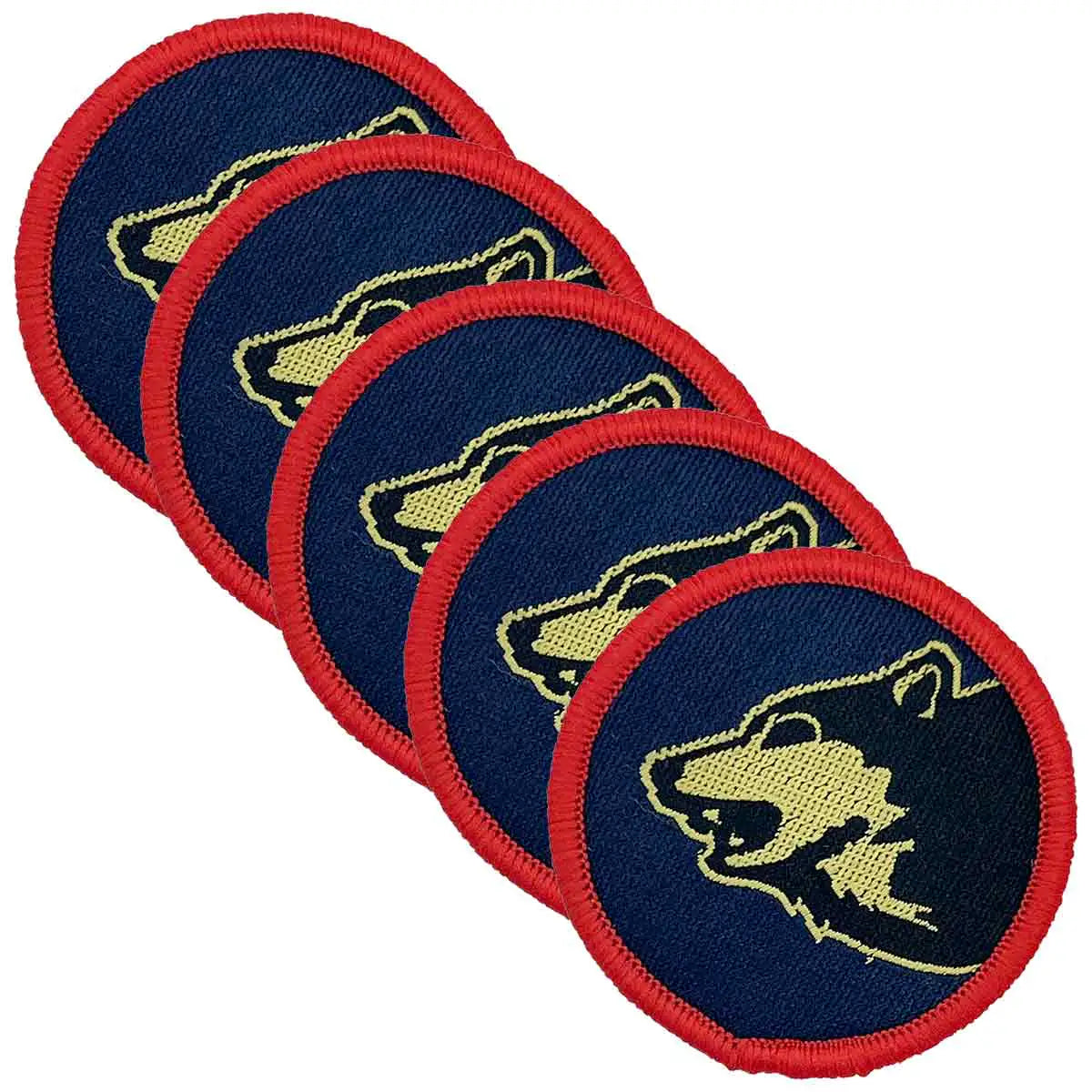 Pack of five 104 Logistic Brigade Flash Iron or Sewn On TRF patches, regulation design with bold wolf insignia for military apparel use. 5 Pack from  John Bull Clothing 