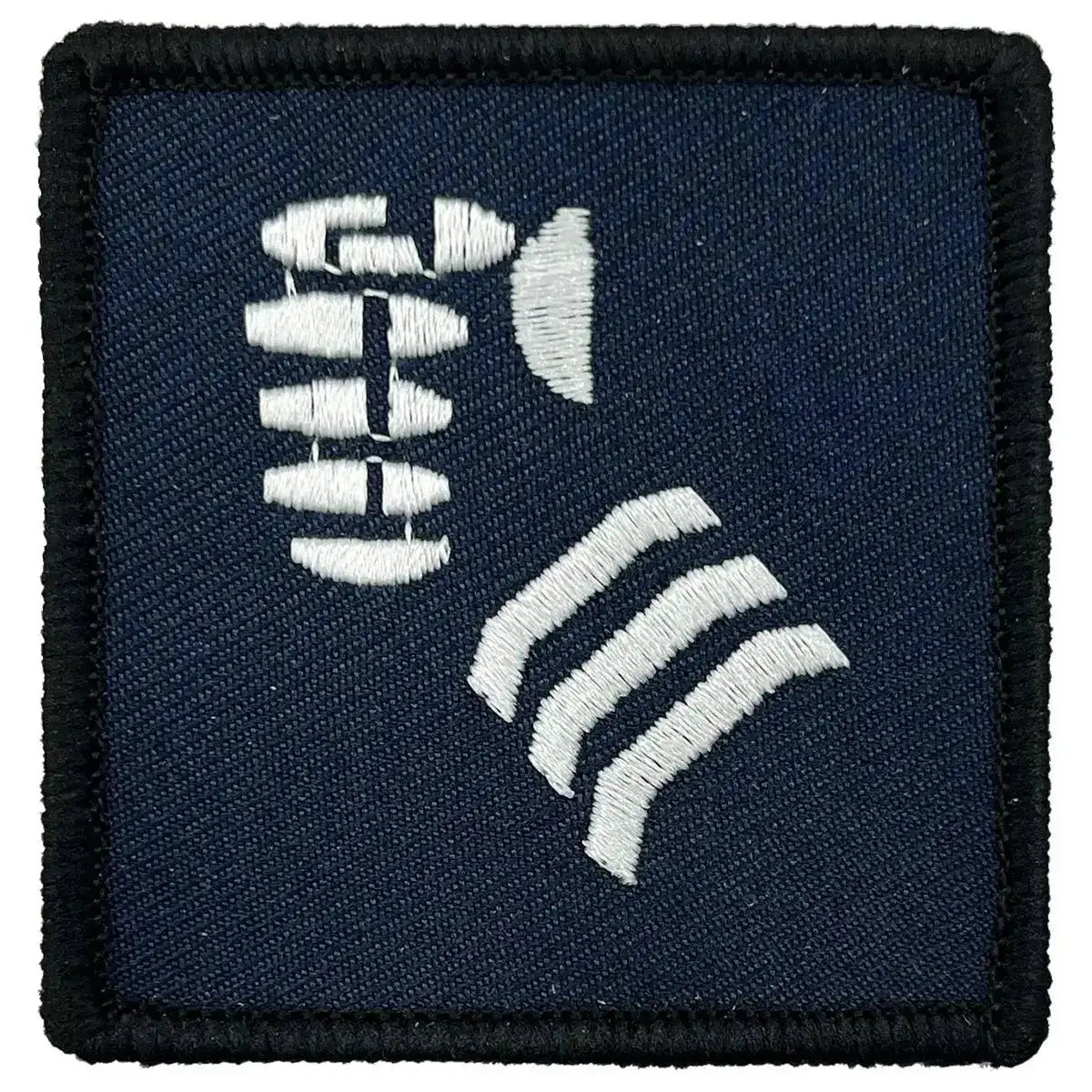 Single navy blue 20th Armoured Infantry Brigade TRF patch with white embroidery, regulation iron-on badge for military clothing. Blue/White from  John Bull Clothing 