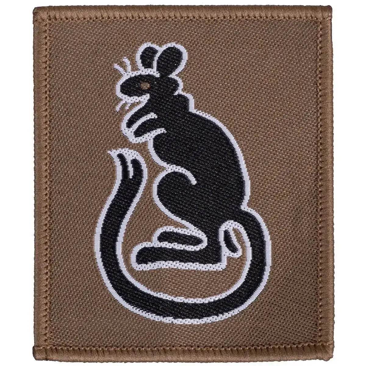 Single subdued green 7th Armoured Brigade Desert Rat TRF patch featuring black rat emblem, ideal for military uniform customization. Green/Black from  John Bull Clothing 