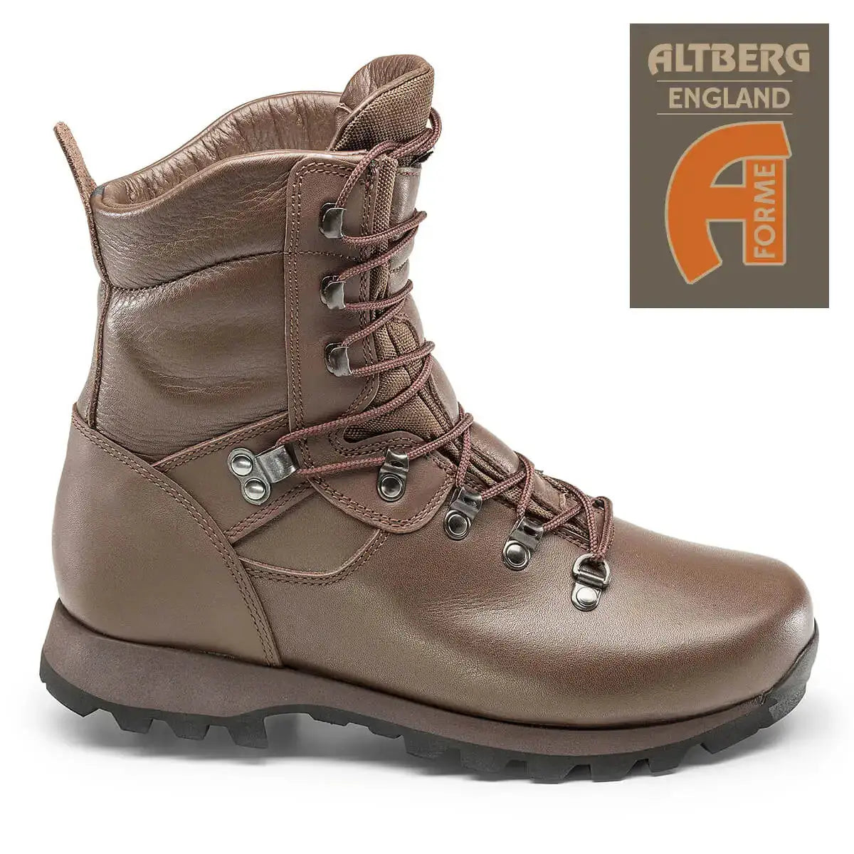 berg Ladies Sneeker Elite Brown Army Boot (Side View) with Forme Badge  from  John Bull Clothing 