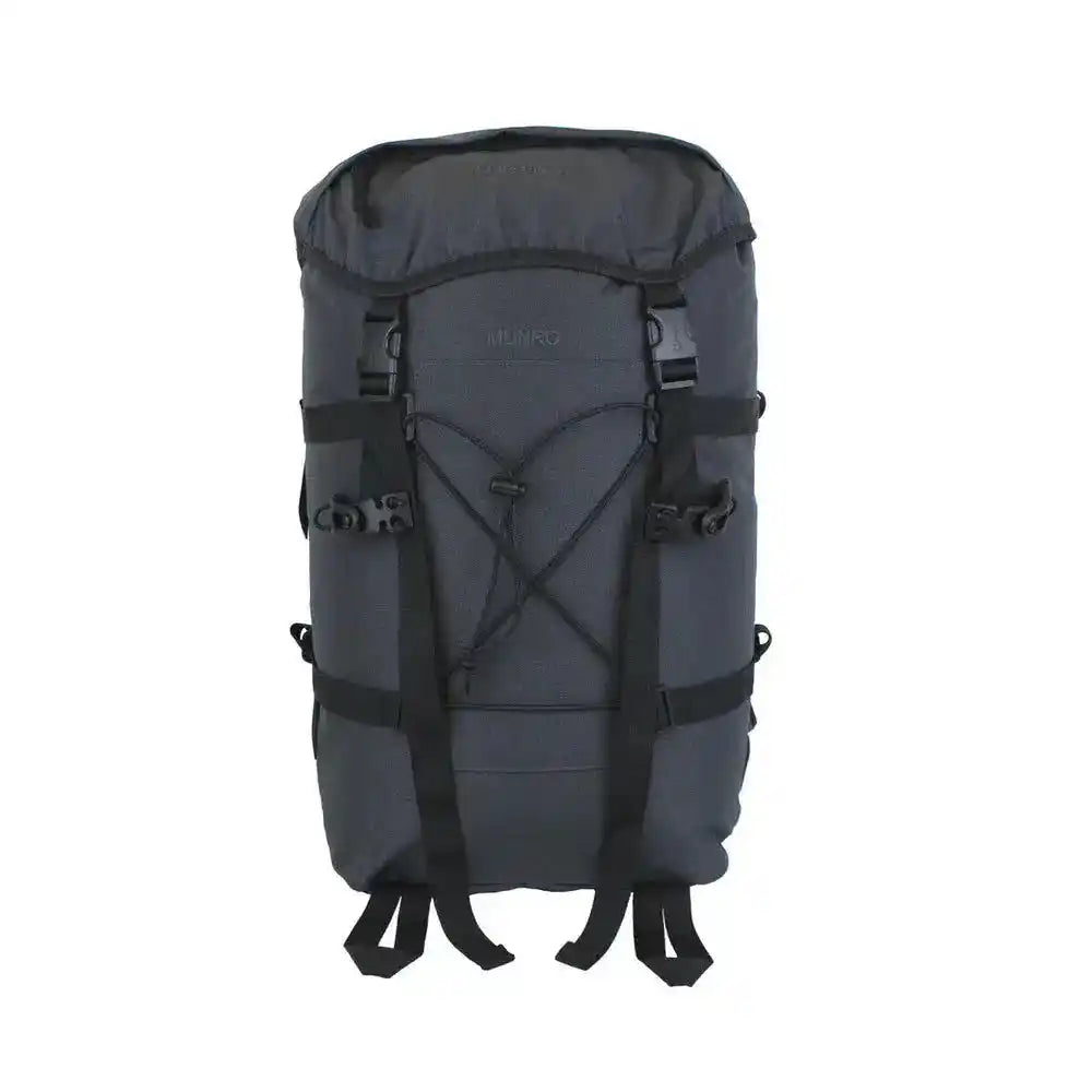 Berghaus Munro II IR Tactical Daysack in grey, 35 litre capacity, featuring bungee cord and compression straps for secure gear storage. Dark Grey from  John Bull Clothing 