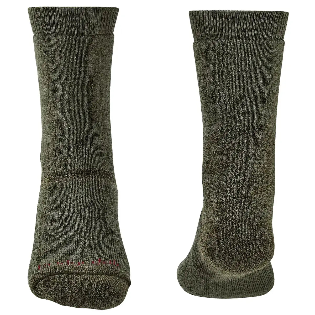 Rear and sole view of Bridgedale Explorer Merino Heavyweight Boot Sock - John Bull in green, highlighting thick knit for warmth and comfort.  from  John Bull Clothing 