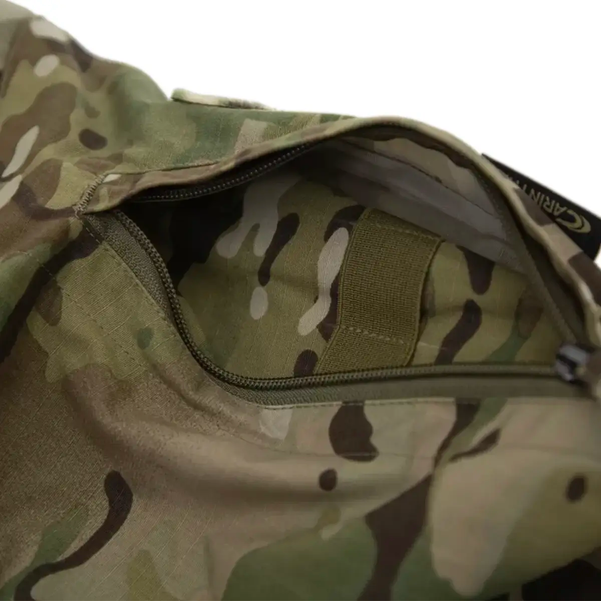 Interior view of Carinthia Combat Shirt Multicam CCS with camouflage lining