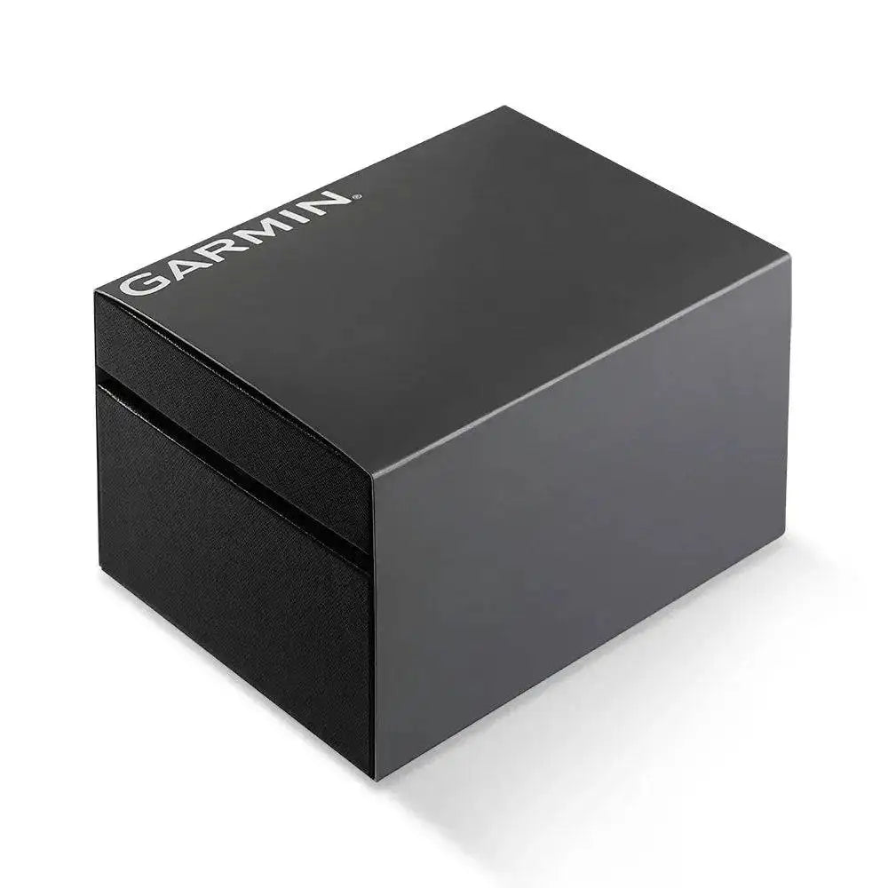 Garmin Instinct 2X Solar GPS Smartwatch packaging box in sleek black design, featuring Garmin branding for a premium unboxing experience.  from  John Bull Clothing 