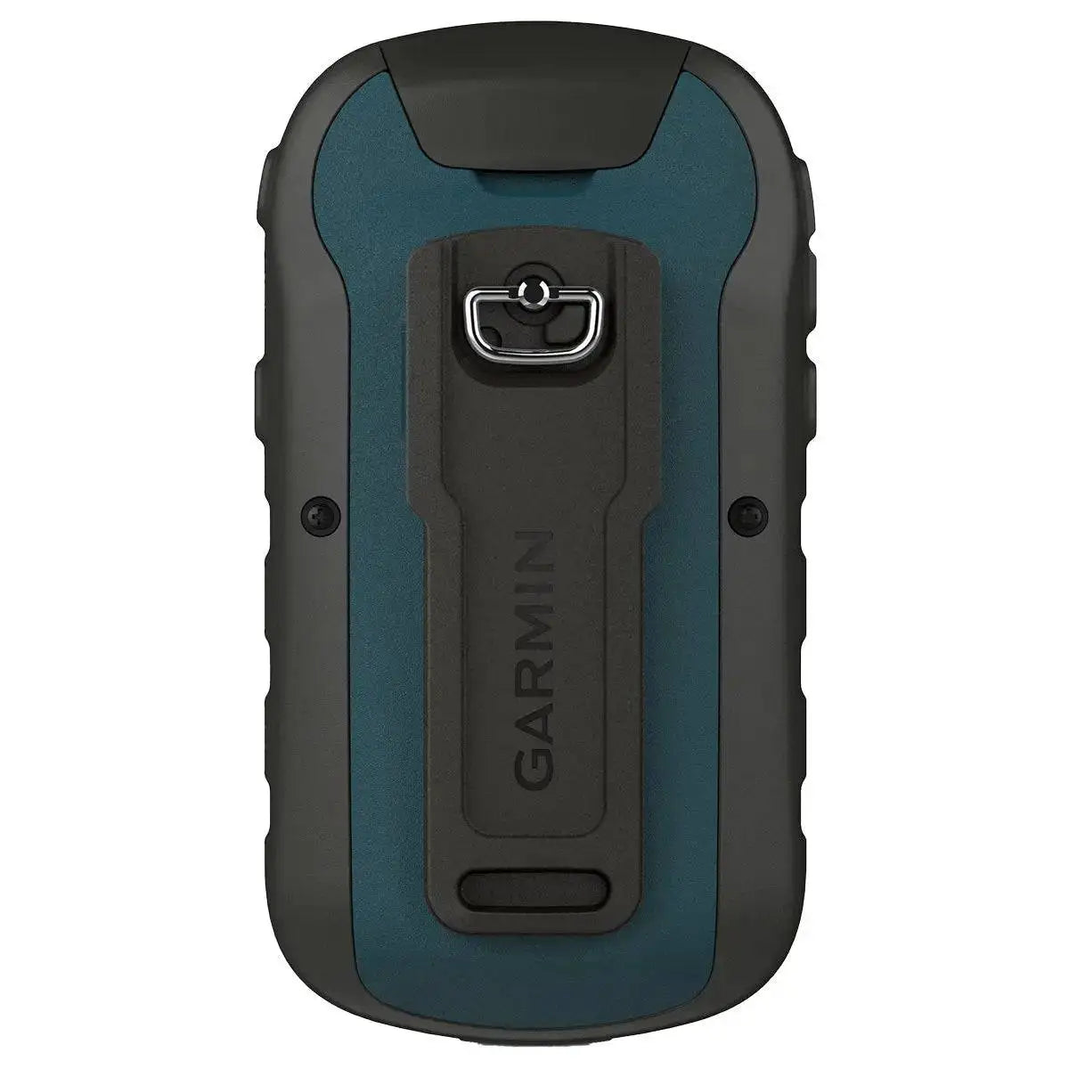 Rear view of the Garmin eTrex 22x GPS device featuring a rugged design with a secure clip for easy attachment during outdoor adventures.  from  John Bull Clothing 