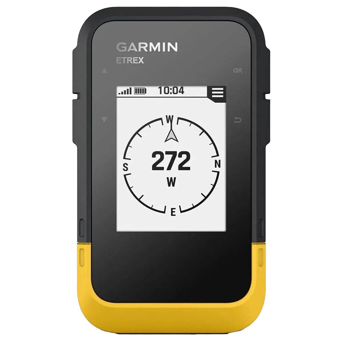 Garmin eTrex SE Handheld GPS Device showing a compass navigation screen, ideal for hikers and outdoor adventurers seeking reliable GPS tracking.