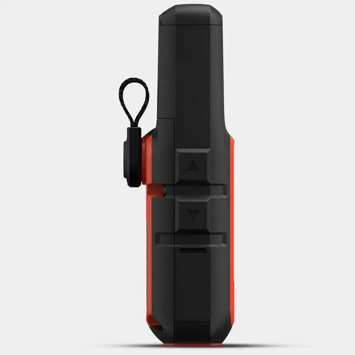Side profile of Garmin inReach Mini 2 in red, highlighting its compact build and durable buttons for easy navigation.  from  John Bull Clothing 