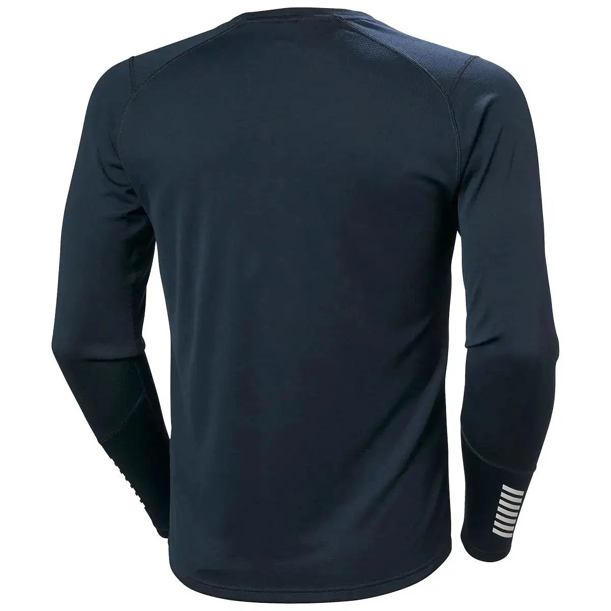Back view of navy HH Lifa Active Crew Long Sleeve Base Layer showing breathable fabric and sleeve detailing, available at John Bulls.  from  John Bull Clothing 