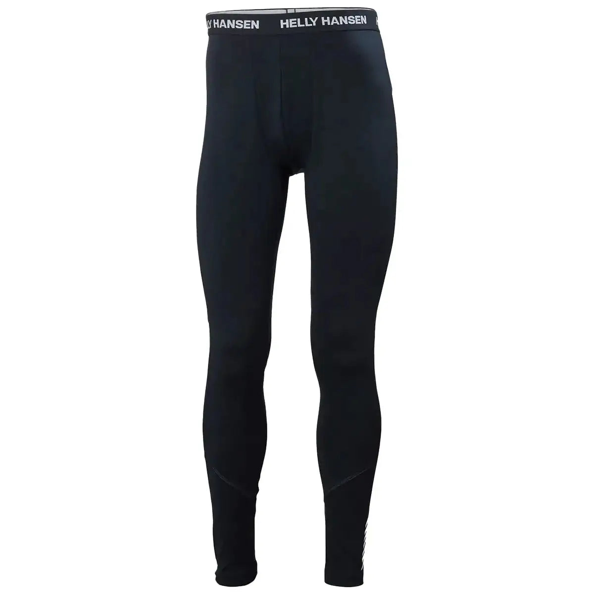 Helly Hansen men's black midweight base layer trousers made of stretchy, moisture-wicking fabric with Helly Hansen branded waistband, ideal for outdoor activities - SKU: JB1631-NY-S Navy from  John Bull Clothing 