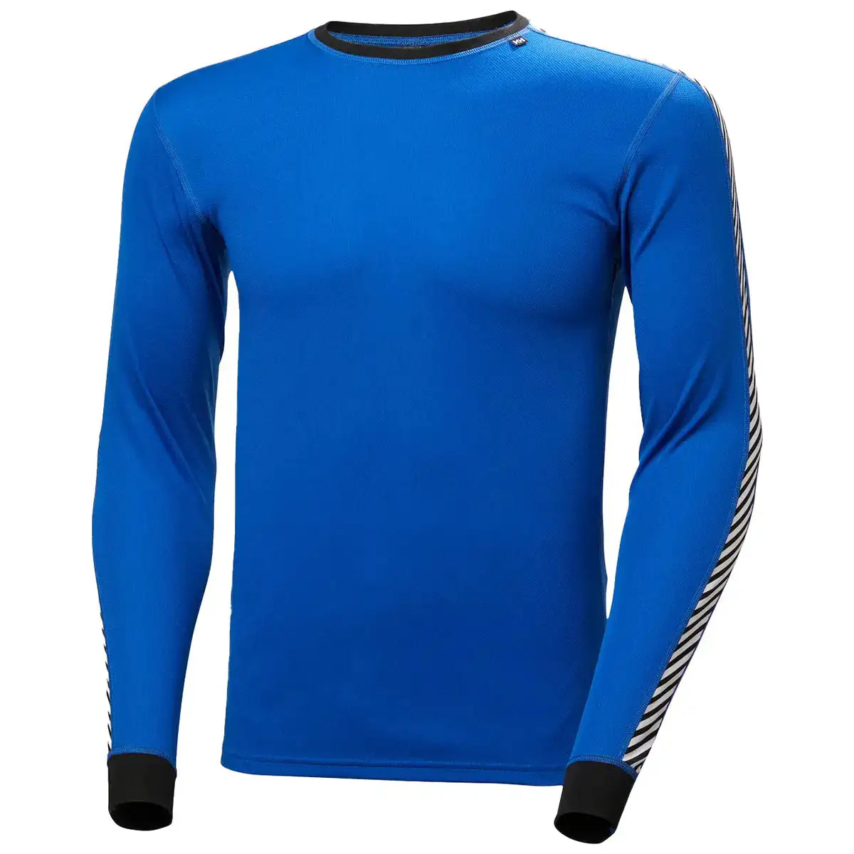Helly Hansen Mens Lifa Stripe Long Sleeve Crew Base Layer Cobalt Blue Front Cobalt 2.0 from  John Bull Clothing 