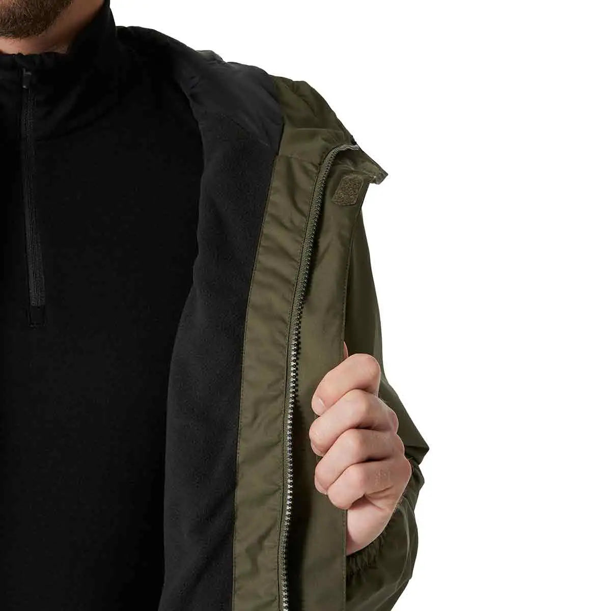Interior view of the Helly Hansen Men's Vancouver Fleece Lined Jacket, displaying its soft fleece lining for added warmth and comfort.  from  John Bull Clothing 